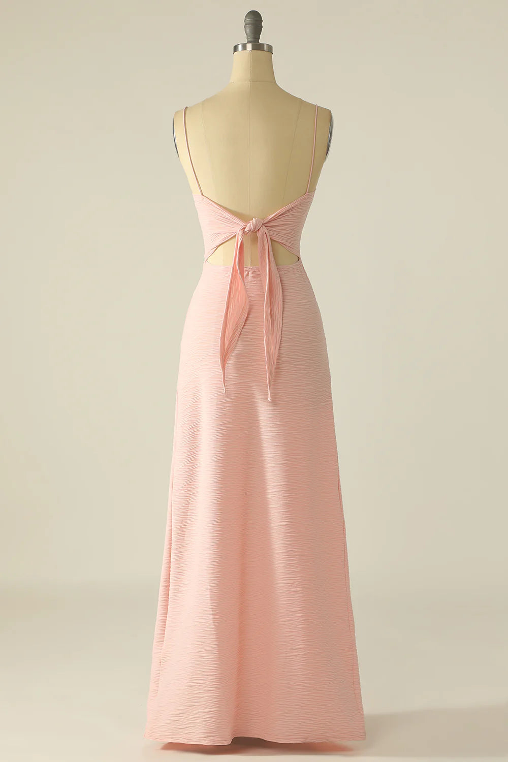 Spaghetti Straps Cut Out Wedding Guest Dress With Bow